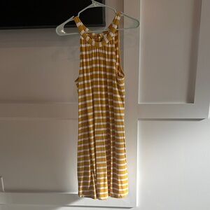 Market & Spruce Yellow and White Striped Midi Dress